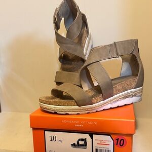 Adrienne Vittadini Sport Taupe Sandals